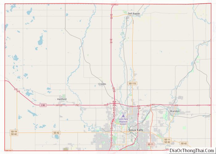 Map of Minnehaha County