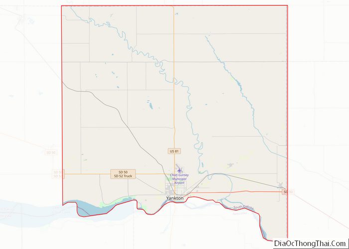 Map of Yankton County