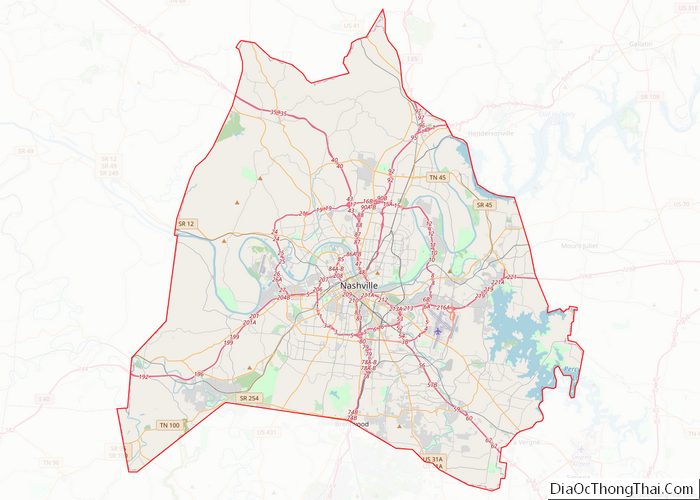 Map of Davidson County