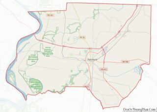 Map of Dyer County, Tennessee