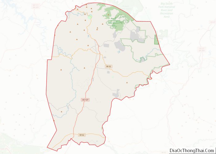 Map of Fentress County