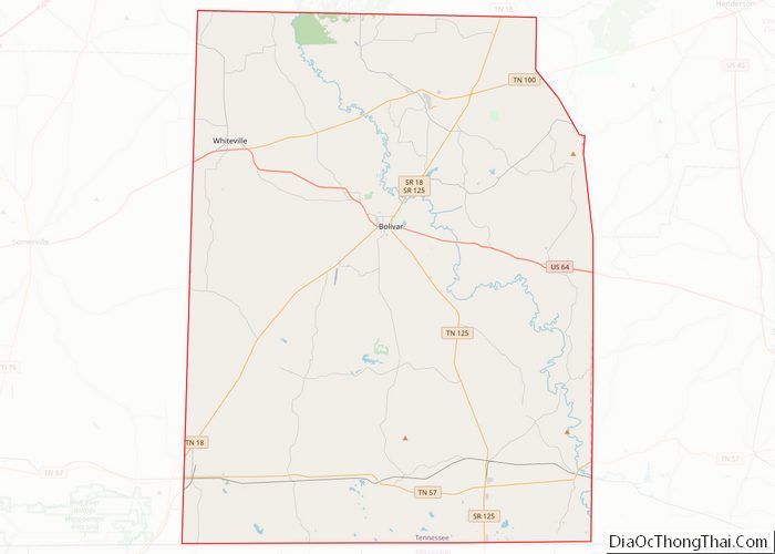 Map of Hardeman County