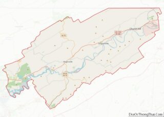 Map of Hawkins County, Tennessee