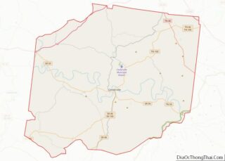 Map of Hickman County, Tennessee