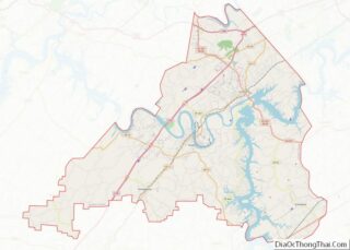 Map of Loudon County, Tennessee