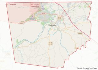 Map of Montgomery County, Tennessee