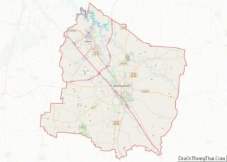 Map of Rutherford County, Tennessee