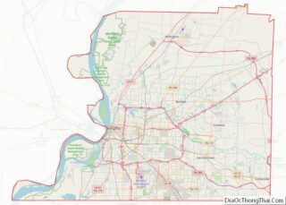 Map of Shelby County, Tennessee