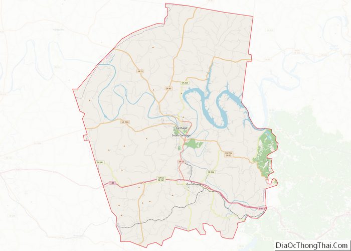 Map of Smith County, Tennessee