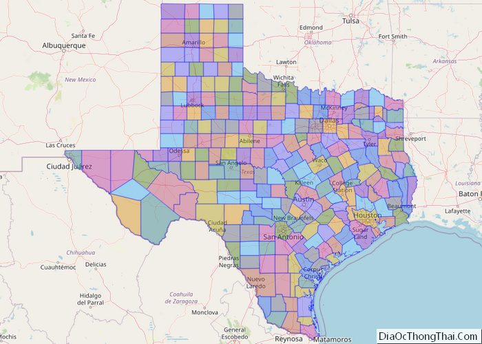 Political map of Texas State - Printable Collection