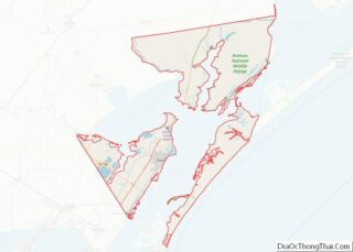 Map of Aransas County, Texas