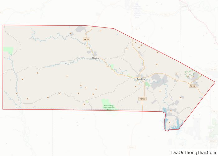Map of Bandera County