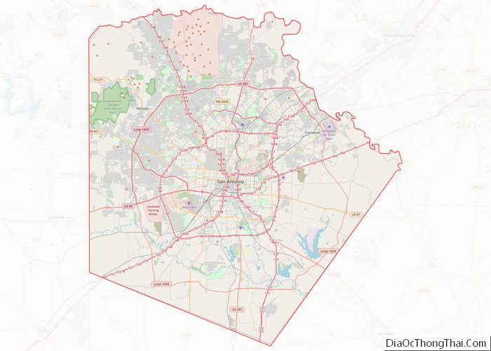 Map of Bexar County