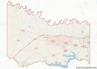 Map of Bowie County, Texas