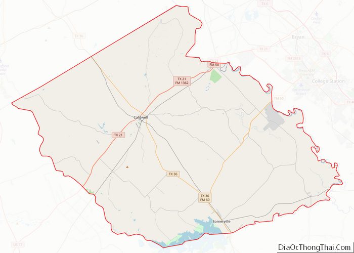 Map Of Burleson County Texas 3156