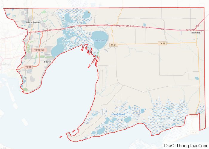 Map of Chambers County