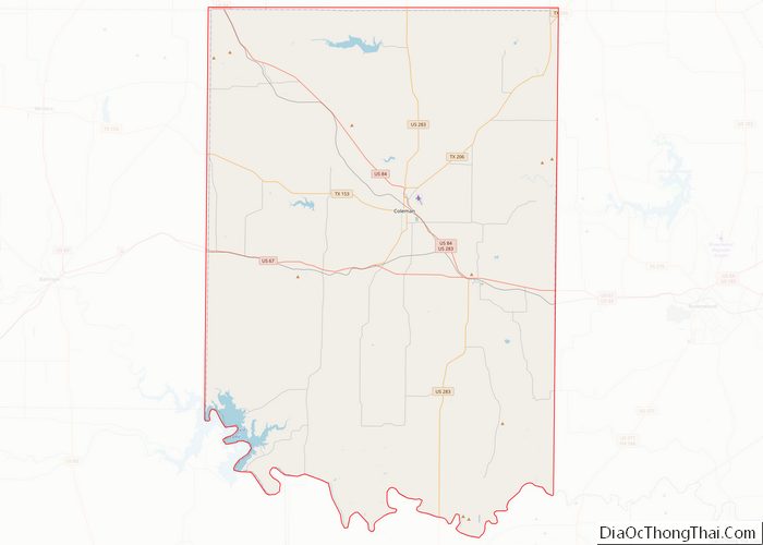 Map of Coleman County