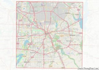 Map of Dallas County, Texas