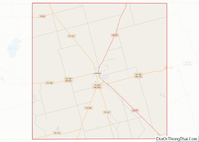 Map of Dawson County