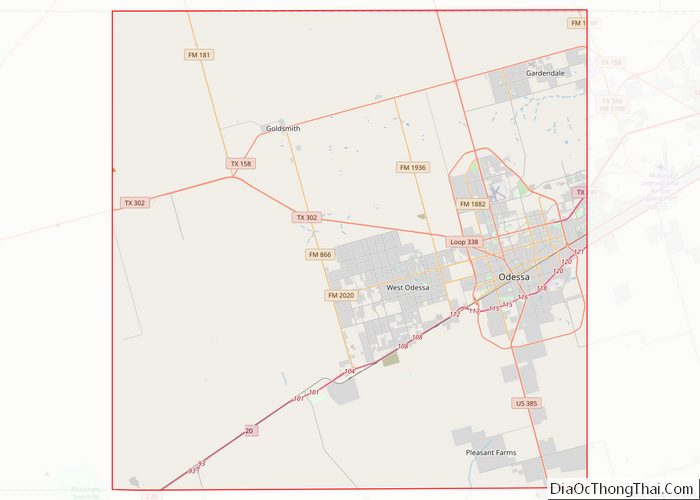Map of Ector County