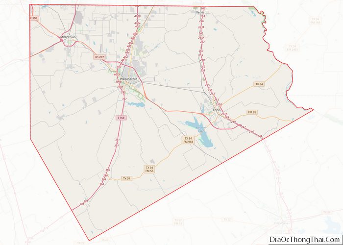 Map of Ellis County