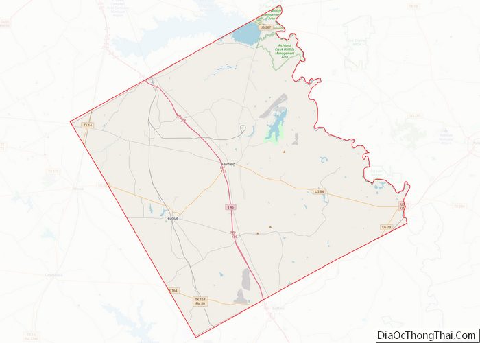 Map of Freestone County, Texas