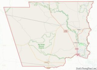 Map of Hardin County, Texas