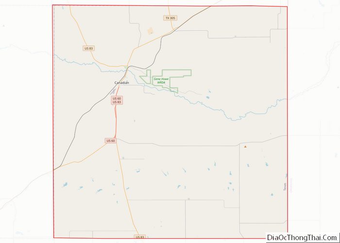 Map of Hemphill County, Texas - Thong Thai Real