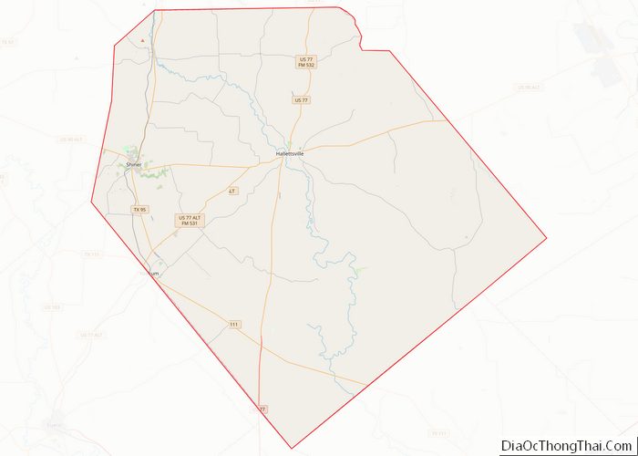 Map of Lavaca County