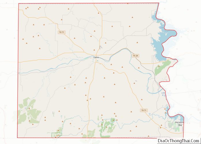 Map of Llano County