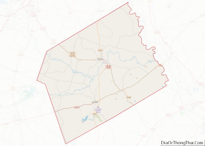 Map of Milam County