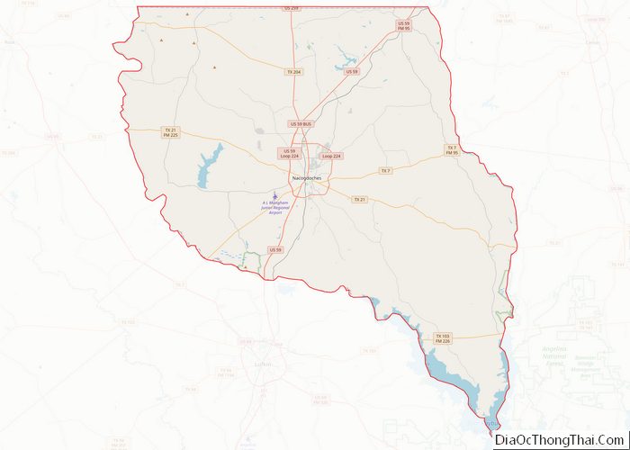 Map of Nacogdoches County