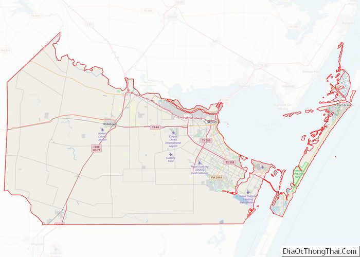 Map of Nueces County