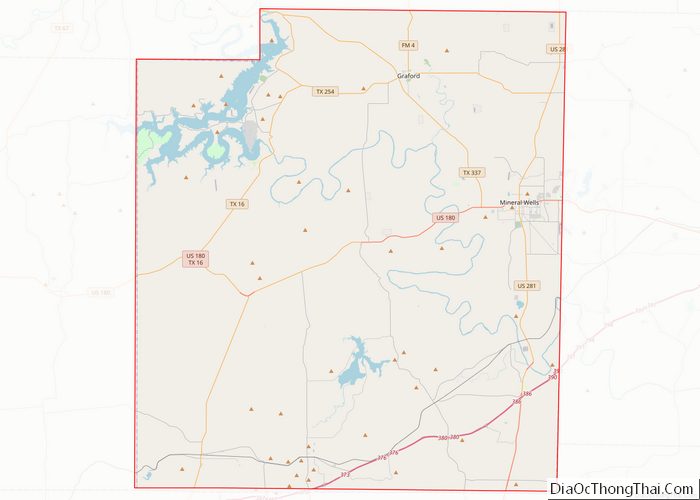 Map of Palo Pinto County