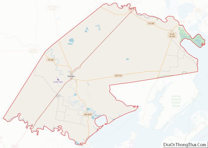 Map of Refugio County