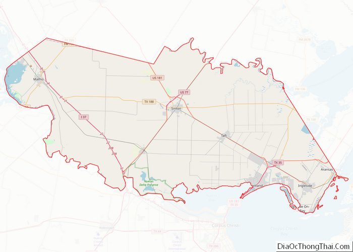 Map of San Patricio County