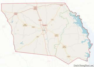 Map of Shelby County, Texas