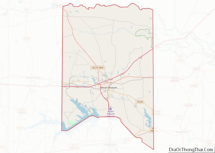 Map of Titus County