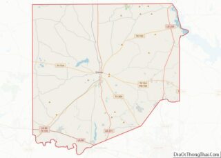 Map of Upshur County, Texas