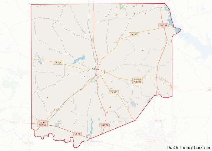 Map of Upshur County