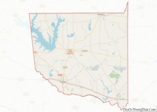 Map of Wood County, Texas