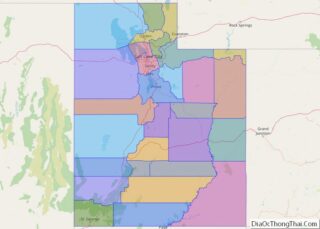 Political map of Utah State – Printable Collection