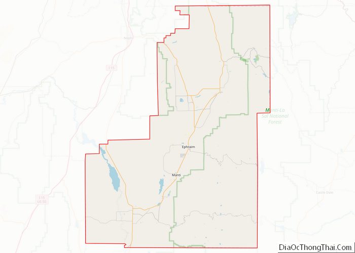 Map of Sanpete County