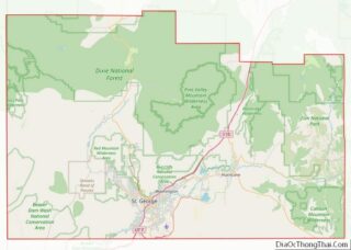 Map of Washington County, Utah