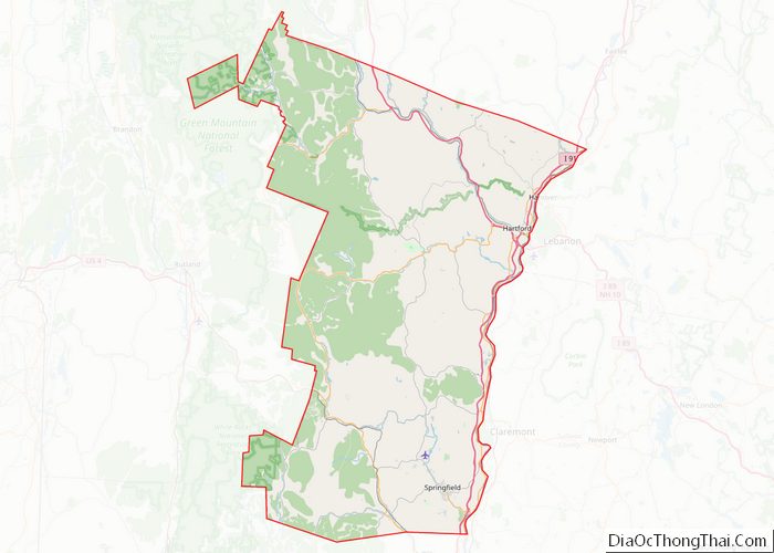 Map of Windsor County