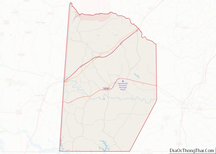 Map of Brunswick County