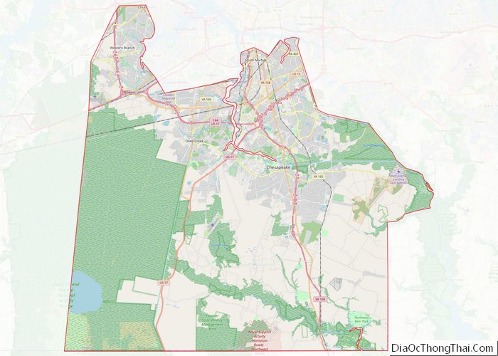 Map of Chesapeake Independent City