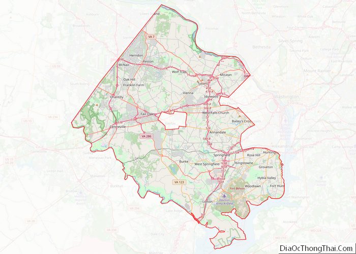 Map of Fairfax County