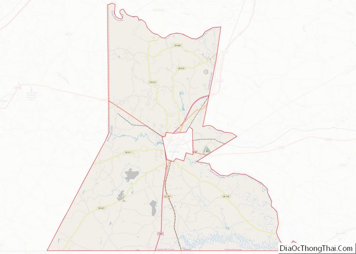 Map of Greensville County
