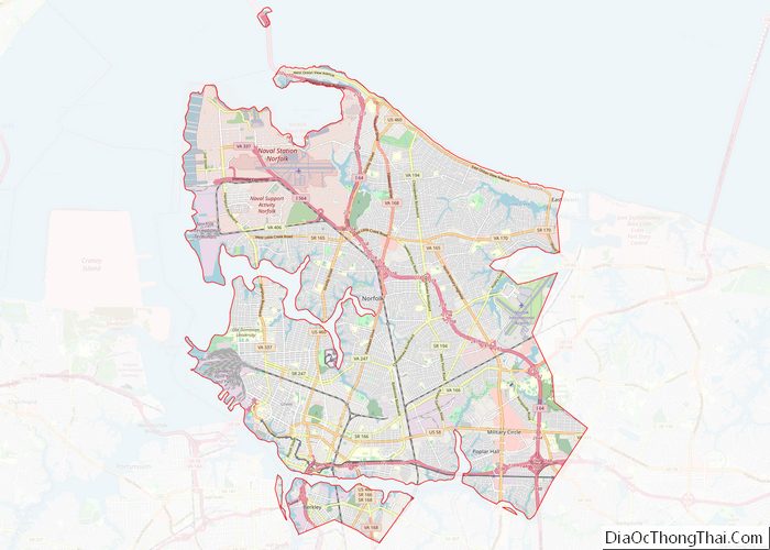 Map of Norfolk Independent City